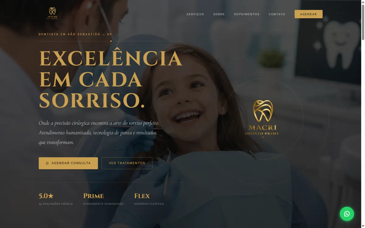 Site Macri Odonto Prime no computador