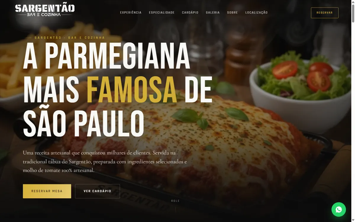 Site Sargentão Bar & Cozinha no computador